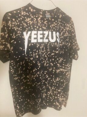 Yeezy Black Bleach-Splatter 'YEEZUS' Short Sleeve Tee